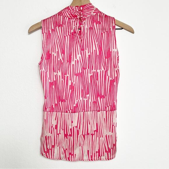 New York AND COMPANY PINK AND CREAM WHITE WOMEN SLEEVELESS BLOUSE SIZE XS NEW - Picture 4 of 7
